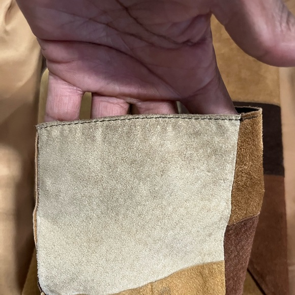 CLASSIQUES ENTIER’S VINTAGE PATCH WORK SKIRT SUIT, SHADES OF BROWN, SIZE 10 - Picture 7 of 7